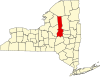 Map of New York highlighting Herkimer County