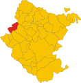 Collocatio finium Municipii in Provincia Arretina.