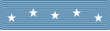 A light blue military ribbon with five white stars with five points each.