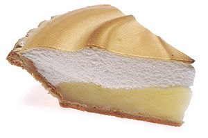 Slice of lemon meringue pie