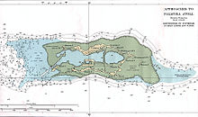 A chart of the atoll and its place in the waters