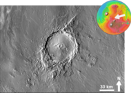 Poynting is the largest crater in the Tharsis quadrangle