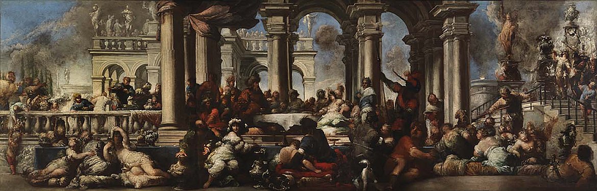 O banquete de Cleópatra, 1660, Altura: 106 cm; Largura: 332,4 cm