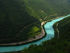 Soča-gennembruddet kort før Nova Gorica