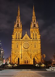 Main front, facing south St Mary's Cathedral, Sydney HDR.jpg
