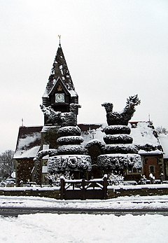 St Mary the Virgin, East Bedfont in Winter snow. - geograph.org.uk - 1157283.jpg