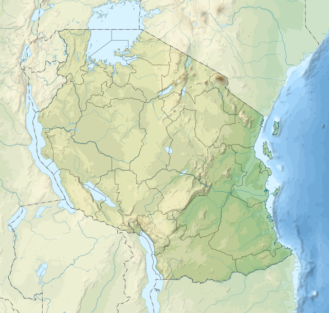 Situo de la ĉefurbo enkadre de Tanzanio