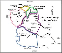 Indian land as defined by the Treaty of Fort Laramie Treaty of Fort Laramie (1851), the Indian territories.jpg