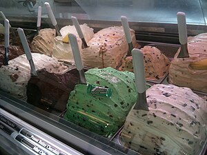 Various flavours of gelato