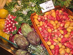Vegetables in a grocery store, Paris