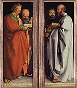 چهار حواری (یوحنا، پطرس، مرقس و پولس) ۱۵۲۶ م. اثر آلبرشت دورر آلته پیناکوتک