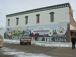 A mural in Wilber depicting "Czech Capital of the USA"
