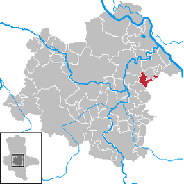 Местоположбата на Цухау во рамките на округот Залцландкрајс