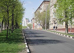 Улица Ремизова возле пересечения с Нагорной улицей (апрель 2014)