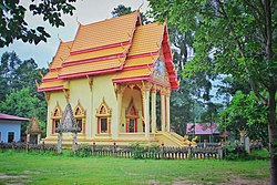 Ordination hall of local temple Wat Tri Suwannaram