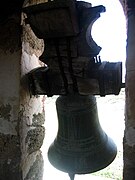 Detalle de la "Santa Bárbara" (1859), en la iglesia parroquial de Arroyo Cerezo, Castielfabib (Valencia).