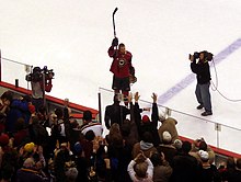 Marian Gaborik waves to the crowd after a five-goal performance against the New York Rangers in the 2007-08 season. 122007-WildXcel-Gaborik5goalperformance.jpg