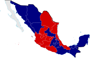 Карта Мексики 1858 года Civil War Divisions.svg