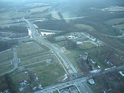 Aerial view of Clarksburg, Maryland in January 2007.