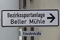 Hinweisschild Bezirkssportanlage Beller Mühle