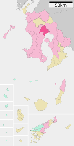 Airan sijainti Kagoshiman prefektuurissa