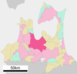 Vị trí thành phố Aomori trên bản đồ tỉnh Aomori