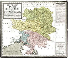 „Austria Interioară“ a rămas o denumire folosită chiar și după ce a dispărut ca unitate administrativă (aici la sfârșitul secolului al XVIII-lea)
