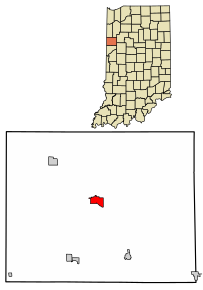 Poziția localității Fowler, Indiana