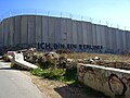 Graffiti op de muur op de weg naar Bethlehem