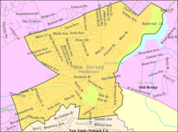 Карта Бюро переписи населения Спотсвуда, Нью-Джерси