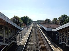 De zuidelijke spoorbak op 14 mei 2022.