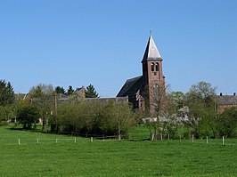 Zicht op de kerk van Ciergnon