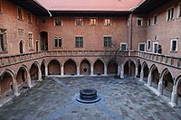 Courtyard of Krakow University's Collegium Maius, a site of Polish higher learning since 1400 Collegium Maius in Krakow 01.jpg