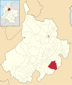 Location of the municipality and town of Coromoro in the Santander Department of Colombia