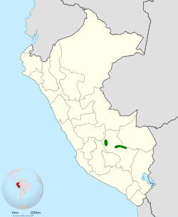 Distribución geográfica del cola-espina de Marcapata.