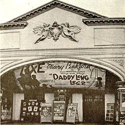 Liberty Theater, Electra, showing a Mary Pickford movie in 1919.