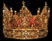 The crown of King Christian IV of Denmark, currently located in Rosenborg Castle, Copenhagen.