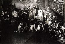 A drag ball from the 1920s, celebrated in the Webster Hall, in Greenwich Village, Lower Manhattan Drag Ball in Webster Hall--1920s.jpg