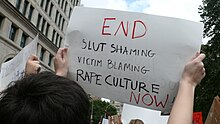 Slut shaming is a common form of semiotic violence against women in politics. End Slut Shaming (6201500323).jpg