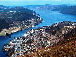 View from Ådnanipa towards Indre Arna