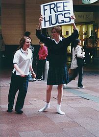 Free Hugs in Sydney, August 2004