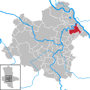 Location of Groß Rosenburg within Salzlandkreis