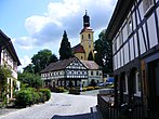 Großschönau, O.L. Theodor Haebler Straße, Blick zur Kirche