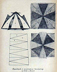 Bisamköpfe, sternförmig angeordnet, als Segment für ein Innenfutter oder eine Mosaikarbeit (1895)