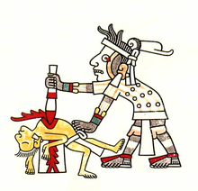 Human sacrifice depicted in the Codex Laud Human sacrifice (Codex Laud, f.8).png