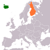 Location map for Finland and Iceland.