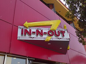 The In-N-Out Burger sign at Fisherman's Wharf ...