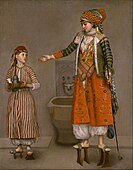 トルコ衣装の婦人と召使 (1750)