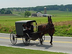 Amish család Pennsylvania államban, az USA-ban