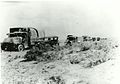 Military convoy as it appeared in western Nebraska during 1919 trek across the U. S. (from east to west) on the Lincoln Highway.